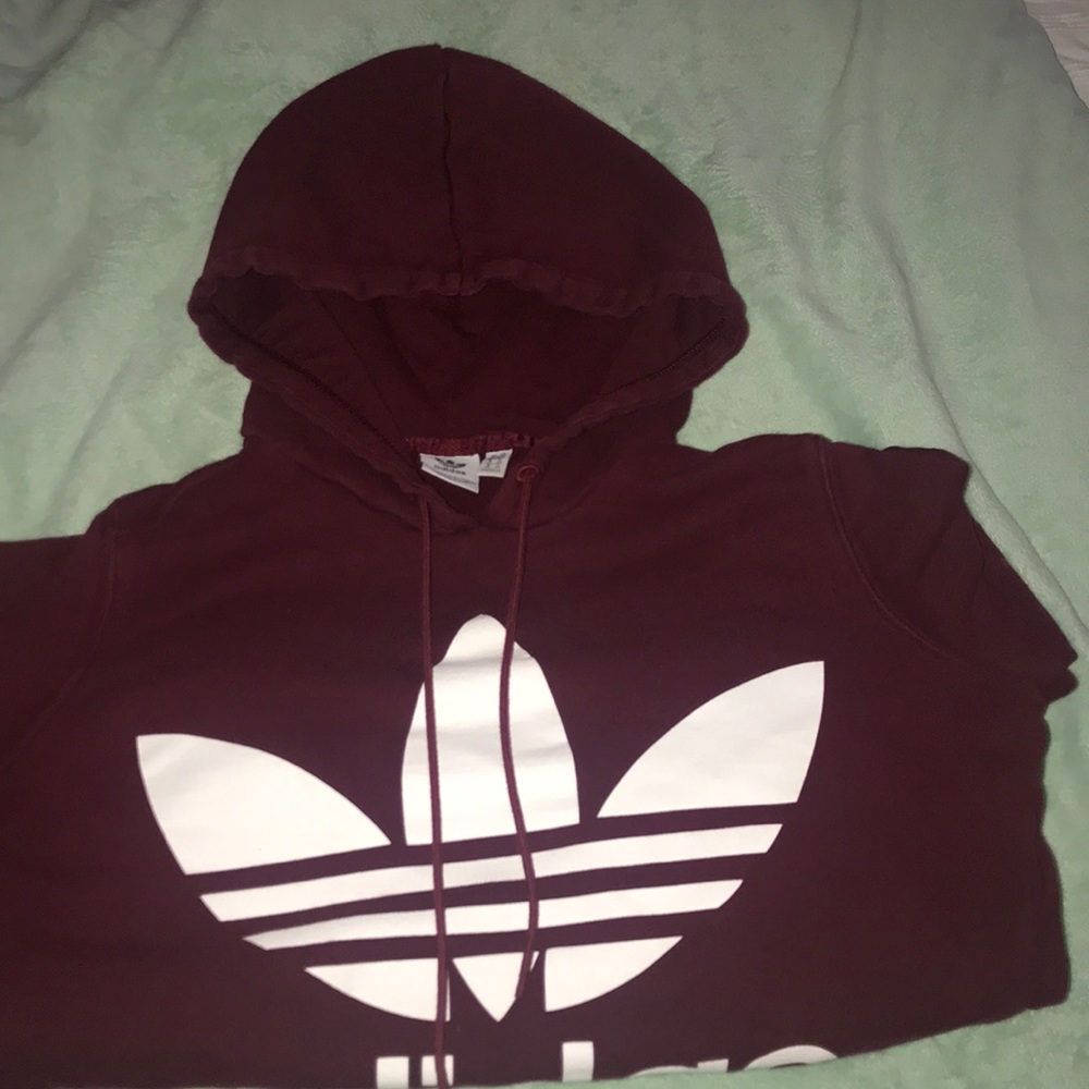 Burgundy Adidas Hoodie!